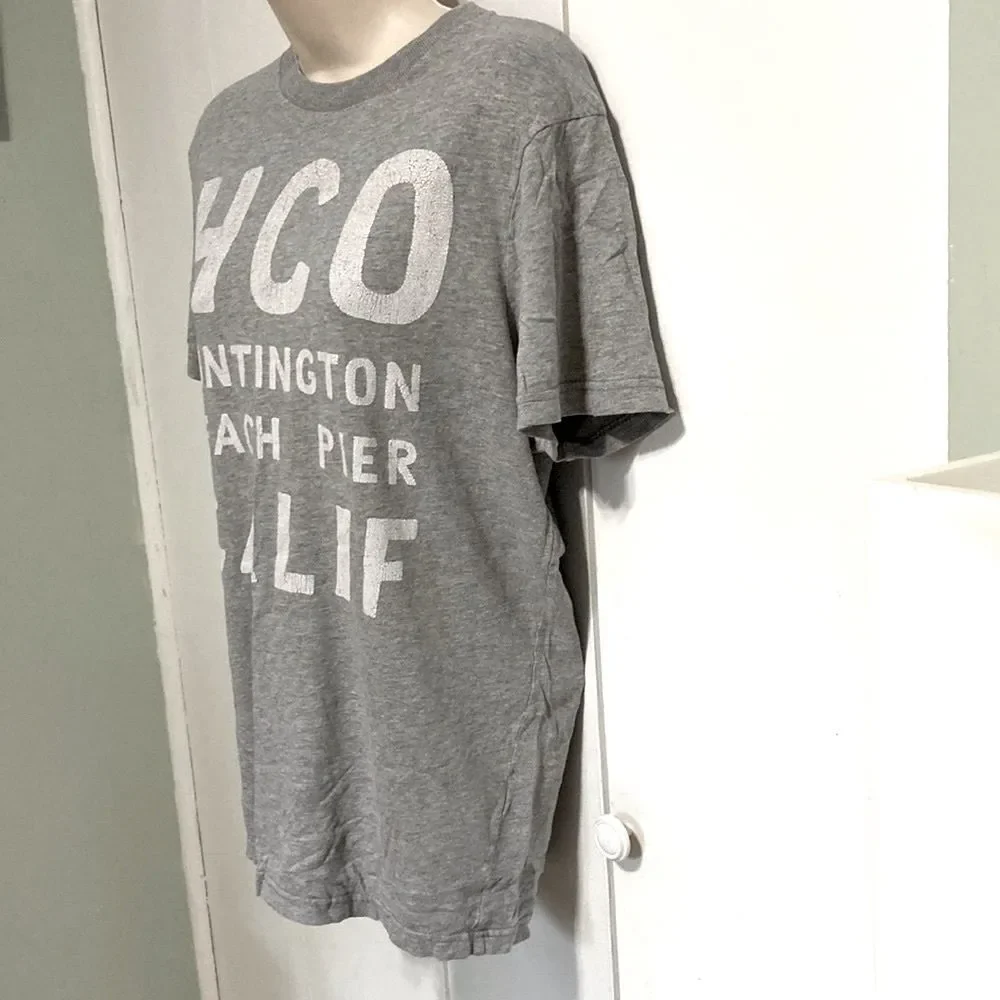 HOLLISTER HCO Huntington Beach Pier California Gray Grey Youth Inisex Large